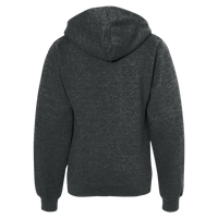 Independent Trading Co. Youth Midweight Full-Zip Hooded Sweatshirt, Charcoal Heather, Back view