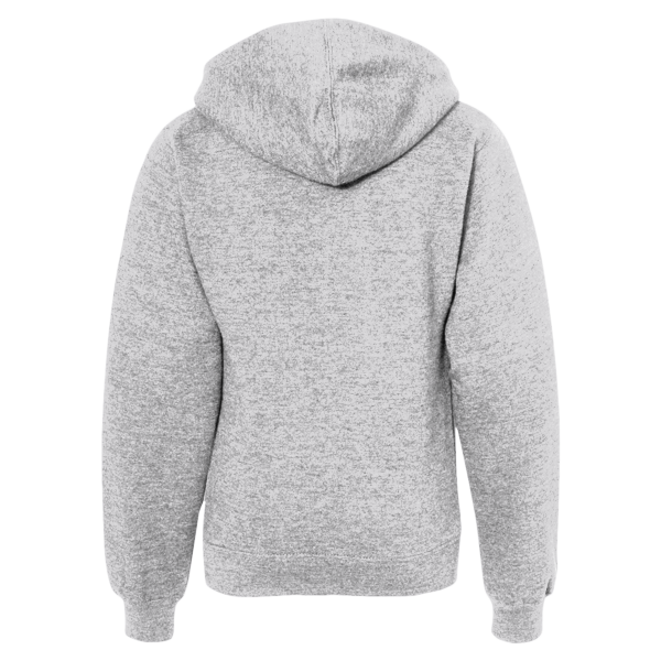 Independent Trading Co. Youth Midweight Full-Zip Hooded Sweatshirt, Grey Heather, Back view