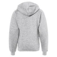 Independent Trading Co. Youth Midweight Full-Zip Hooded Sweatshirt, Grey Heather, Back view