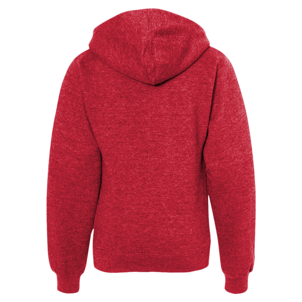 Independent Trading Co. Youth Midweight Full-Zip Hooded Sweatshirt, Red, Back view