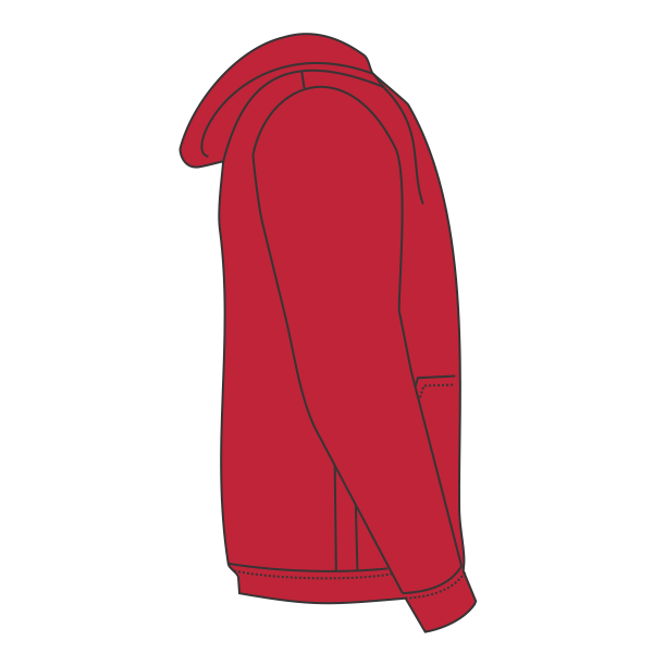 Independent Trading Co. Youth Midweight Full-Zip Hooded Sweatshirt, Red, Right Side view