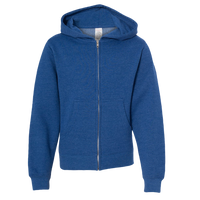 Independent Trading Co. Youth Midweight Full-Zip Hooded Sweatshirt, Royal Heather, Front view