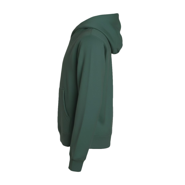 Independent Trading Co. Youth Midweight Hooded Sweatshirt, Alpine Green, Left Sleeve view