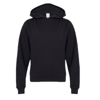 Independent Trading Co. Youth Midweight Hooded Sweatshirt, Black, Front view