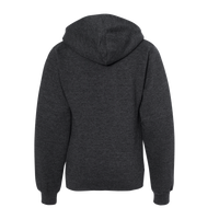 Independent Trading Co. Youth Midweight Hooded Sweatshirt, Charcoal Heather, Back view