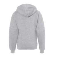 Independent Trading Co. Youth Midweight Hooded Sweatshirt, Grey Heather, Back view