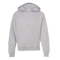 Independent Trading Co. Youth Midweight Hooded Sweatshirt, Grey Heather, Front view