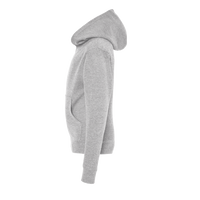 Independent Trading Co. Youth Midweight Hooded Sweatshirt, Grey Heather, Left Sleeve view