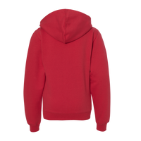 Independent Trading Co. Youth Midweight Hooded Sweatshirt, Red, Back view