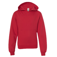 Independent Trading Co. Youth Midweight Hooded Sweatshirt, Red, Front view