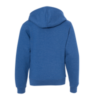 Independent Trading Co. Youth Midweight Hooded Sweatshirt, Royal Heather, Back view