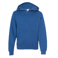 Independent Trading Co. Youth Midweight Hooded Sweatshirt, Royal Heather, Front view