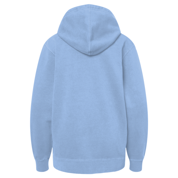 Independent Trading Co. Youth Midweight Pigment-Dyed Hooded Sweatshirt, Pigment Light Blue, Back view