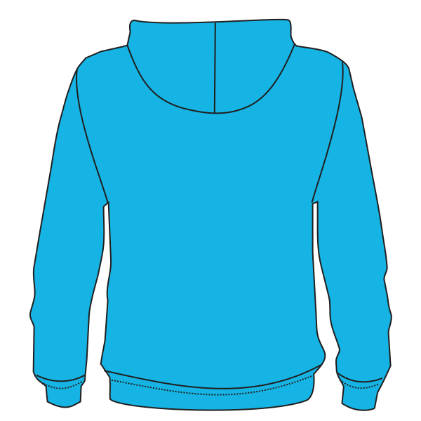 Independent Trading Co. Youth Midweight Tie-Dyed Hooded Sweatshirt, Tie Dye Aqua Blue, Back view