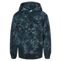 Independent Trading Co. Youth Midweight Tie-Dyed Hooded Sweatshirt, Tie Dye Black, Front view