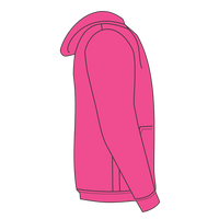 Independent Trading Co. Youth Midweight Tie-Dyed Hooded Sweatshirt, Tie Dye Pink, Right Sleeve view