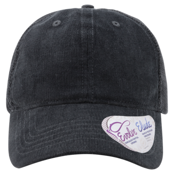 Infinity Her Women's Corduroy Cap, Black / Black Leopard / Black, Front view