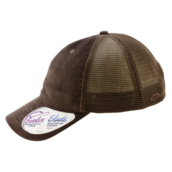 Infinity Her Women's Corduroy Cap, Chocolate / Tonal Fawn / Chocolate, Left Side view