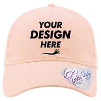 Infinity Her Women's Corduroy Cap, Pink Sorbet / Floral / Pink Sorbet, Front view, Mockup