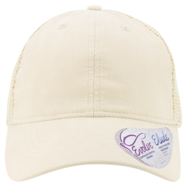 Infinity Her Women's Corduroy Cap, Vanilla / Tonal Longhorn / Vanilla, Front view