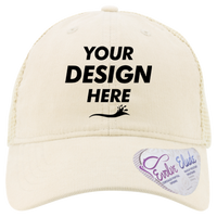 Infinity Her Women's Corduroy Cap, Vanilla / Tonal Longhorn / Vanilla, Front view, Mockup