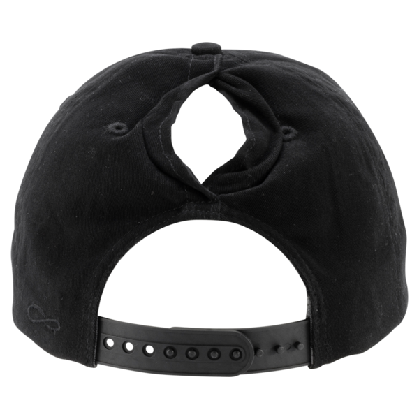 Infinity Her Women's Five-Panel Rope Cap, Black / Black Leopard, Back view