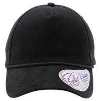 Infinity Her Women's Five-Panel Rope Cap, Black / Black Leopard, Front view