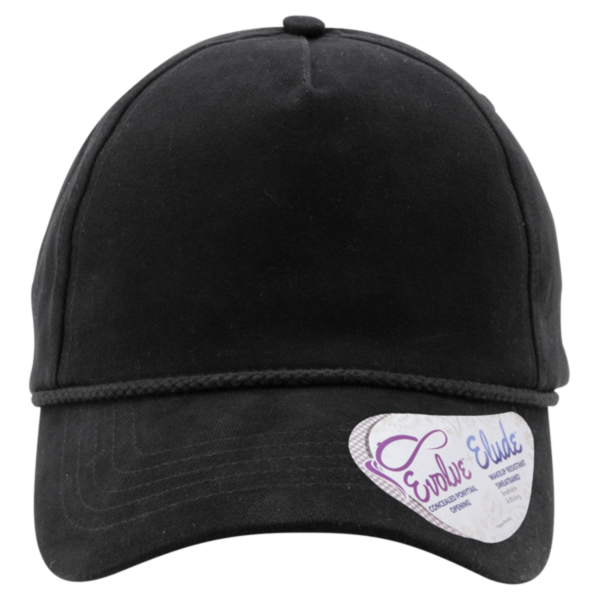 Infinity Her Women's Five-Panel Rope Cap, Black / Black Leopard, Front view