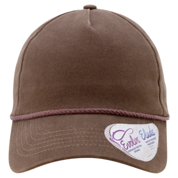Infinity Her Women's Five-Panel Rope Cap, Chocolate / Fawn, Front view
