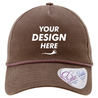 Infinity Her Women's Five-Panel Rope Cap, Chocolate / Fawn, Front view, Mockup