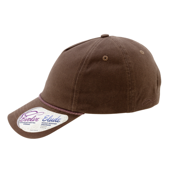 Infinity Her Women's Five-Panel Rope Cap, Chocolate / Fawn, Left Side view