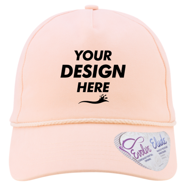 Infinity Her Women's Five-Panel Rope Cap, Pink Sorbet / Floral, Front view, Mockup