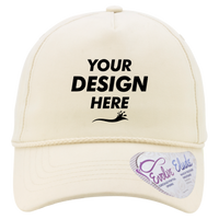 Infinity Her Women's Five-Panel Rope Cap, Vanilla / Longhorn, Front view, Mockup