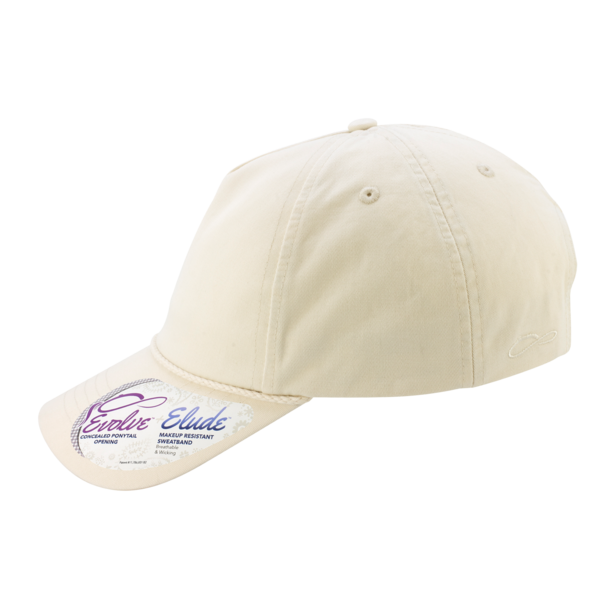 Infinity Her Women's Five-Panel Rope Cap, Vanilla / Longhorn, Left Side view