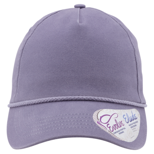 Infinity Her Women's Five-Panel Rope Cap, Violet / Snow Leopard, Front view