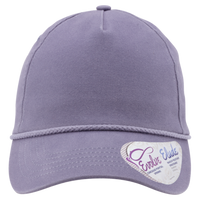Infinity Her Women's Five-Panel Rope Cap, Violet / Snow Leopard, Front view