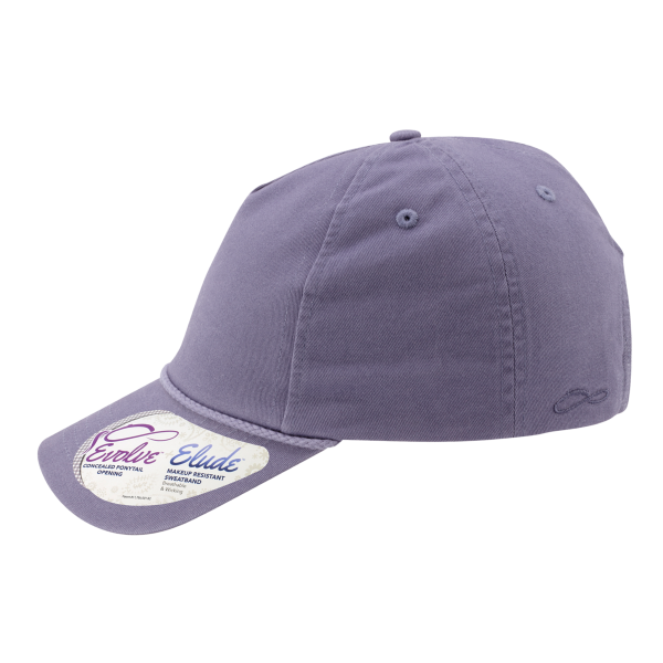 Infinity Her Women's Five-Panel Rope Cap, Violet / Snow Leopard, Left Side view