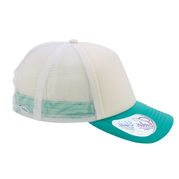 Infinity Her Women's Foam Trucker Cap, Ivory / Jade / White / Swirl, Right Side view
