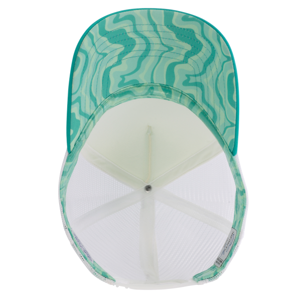 Infinity Her Women's Foam Trucker Cap, Ivory / Jade / White / Swirl, Visor view