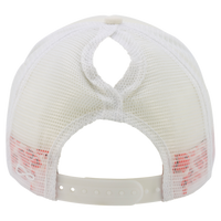 Infinity Her Women's Foam Trucker Cap, Ivory / Lavender / White / Smiley, Back view