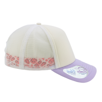 Infinity Her Women's Foam Trucker Cap, Ivory / Lavender / White / Smiley, Right Side view