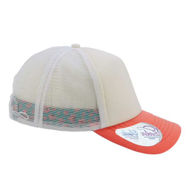 Infinity Her Women's Foam Trucker Cap, Ivory / Sherbert / White / Floral, Right Side view