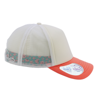 Infinity Her Women's Foam Trucker Cap, Ivory / Sherbert / White / Floral, Right Side view