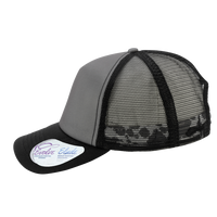 Infinity Her Women's Foam Trucker Cap, Slate / Black / Black / Cow, Left Side view