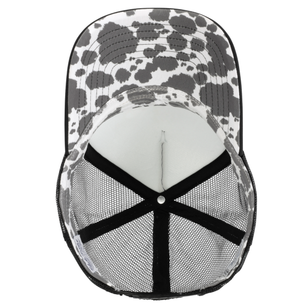 Infinity Her Women's Foam Trucker Cap, Slate / Black / Black / Cow, Visor view