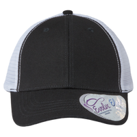 Infinity Her Women's Modern Trucker Cap, Black / White, Front view