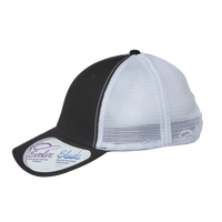 Infinity Her Women's Modern Trucker Cap, Black / White, Left Side view