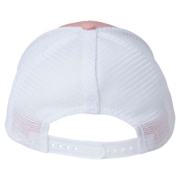 Infinity Her Women's Modern Trucker Cap, Dusty Rose / White, Back view