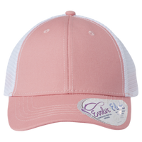 Infinity Her Women's Modern Trucker Cap, Dusty Rose / White, Front view