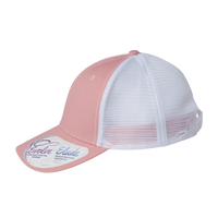 Infinity Her Women's Modern Trucker Cap, Dusty Rose / White, Left Side view